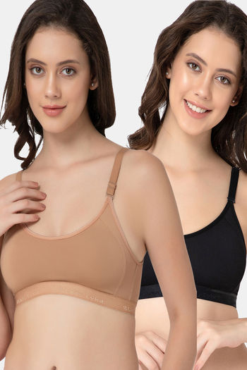 Buy Lady Lyka Modal Sports Bra (Pack of 2) - Multicolor